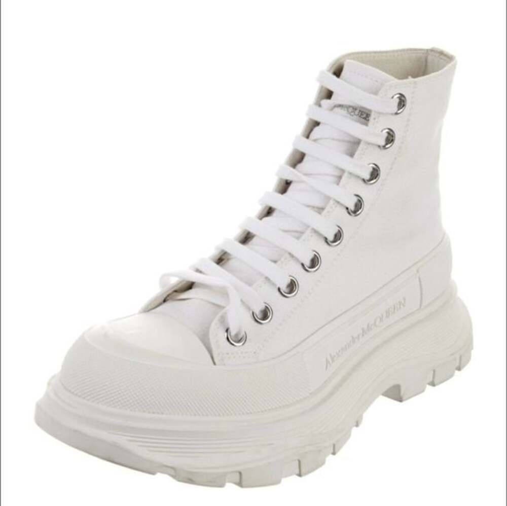 Alexander McQueen White Tread Slick Chunky Platform HighTop Boots Size 5 / EU 35